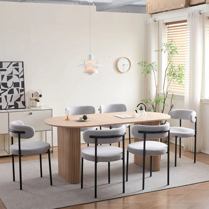 Set of 4 Nordic chairs with terry cloth seat – Yuki