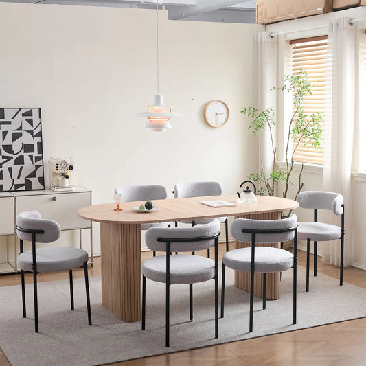 Set of 4 Nordic chairs with terry cloth seat – Yuki