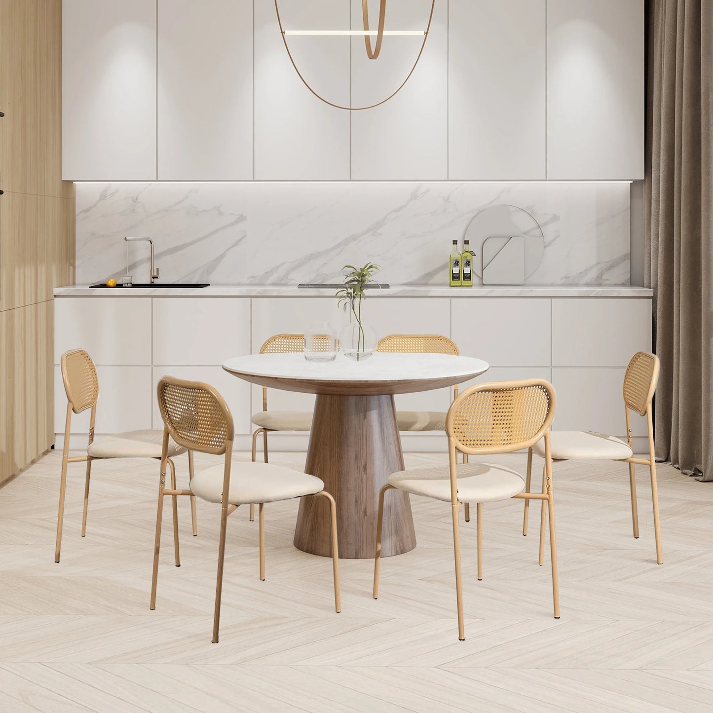 Chaises de salle à manger vintage en rotin – Harun (lot de 2)