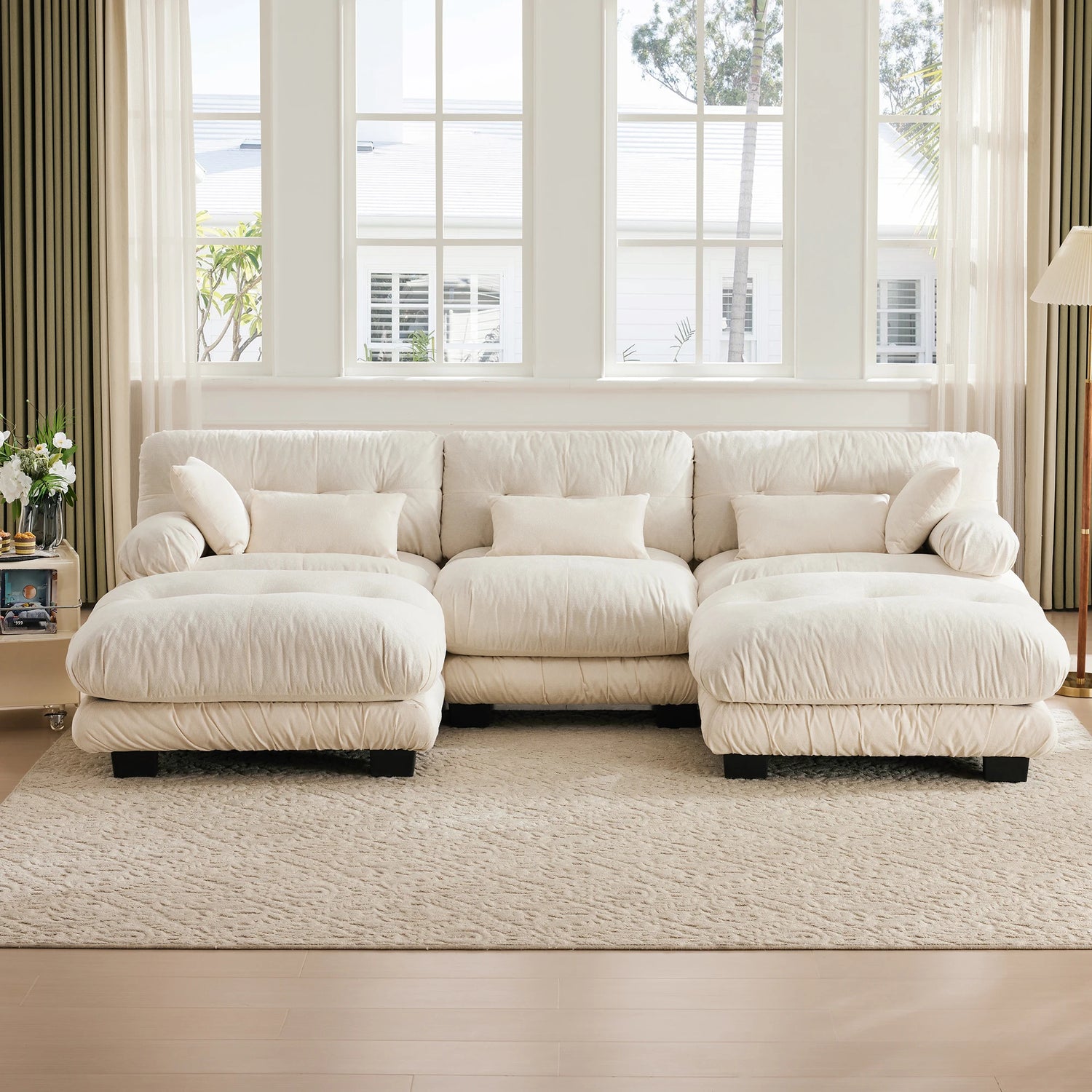 Grand canapé modulable en velours – Eina