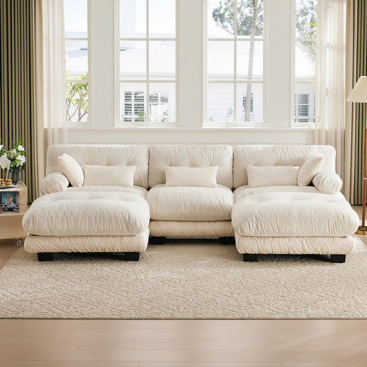 Grand canapé modulable en velours – Eina