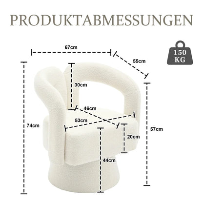 Fauteuil pivotant en bouclette style Japandi – Sorae