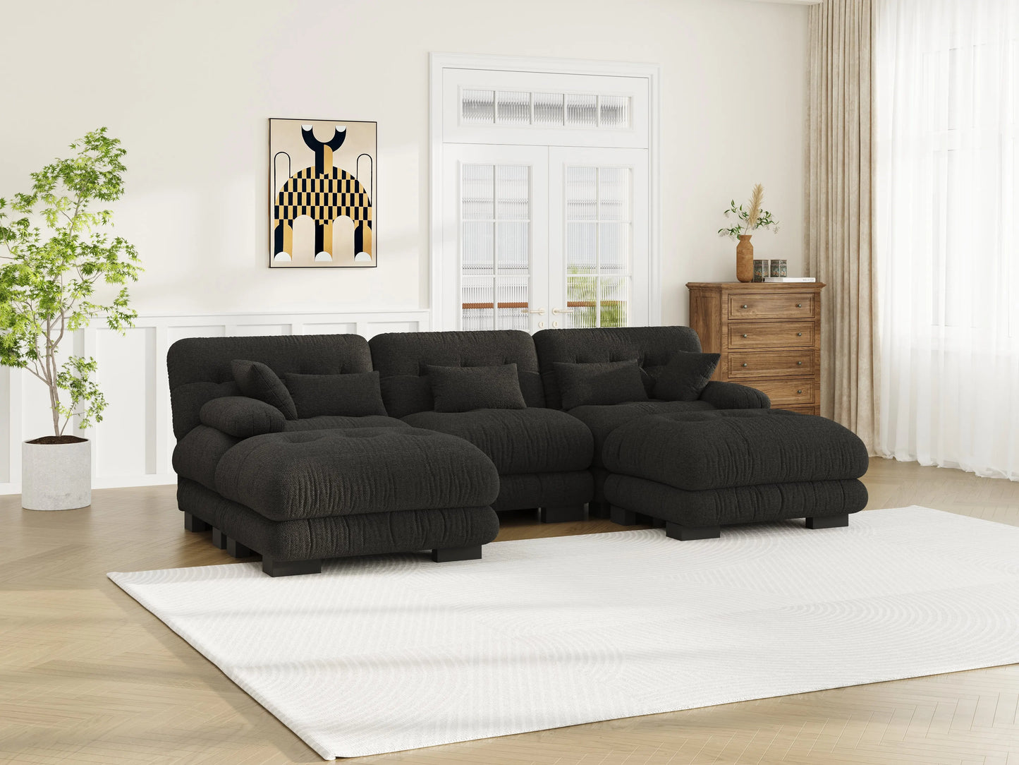 Grand canapé modulable en velours – Eina