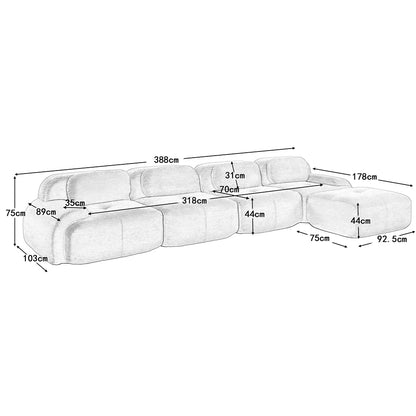 Canapé d’angle 4 places en tissu – Daigo