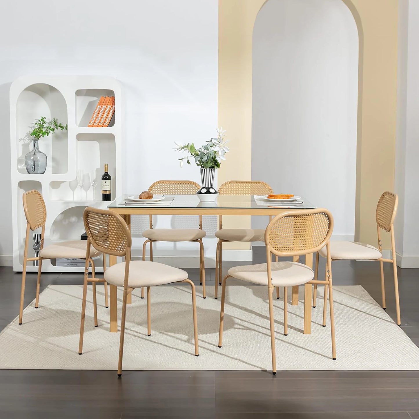 Chaises de salle à manger vintage en rotin – Harun (lot de 2)