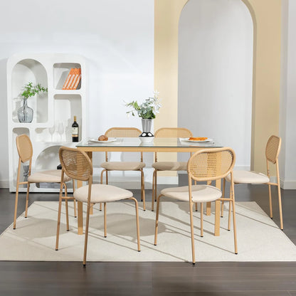 Chaises de salle à manger vintage en rotin – Harun (lot de 2)