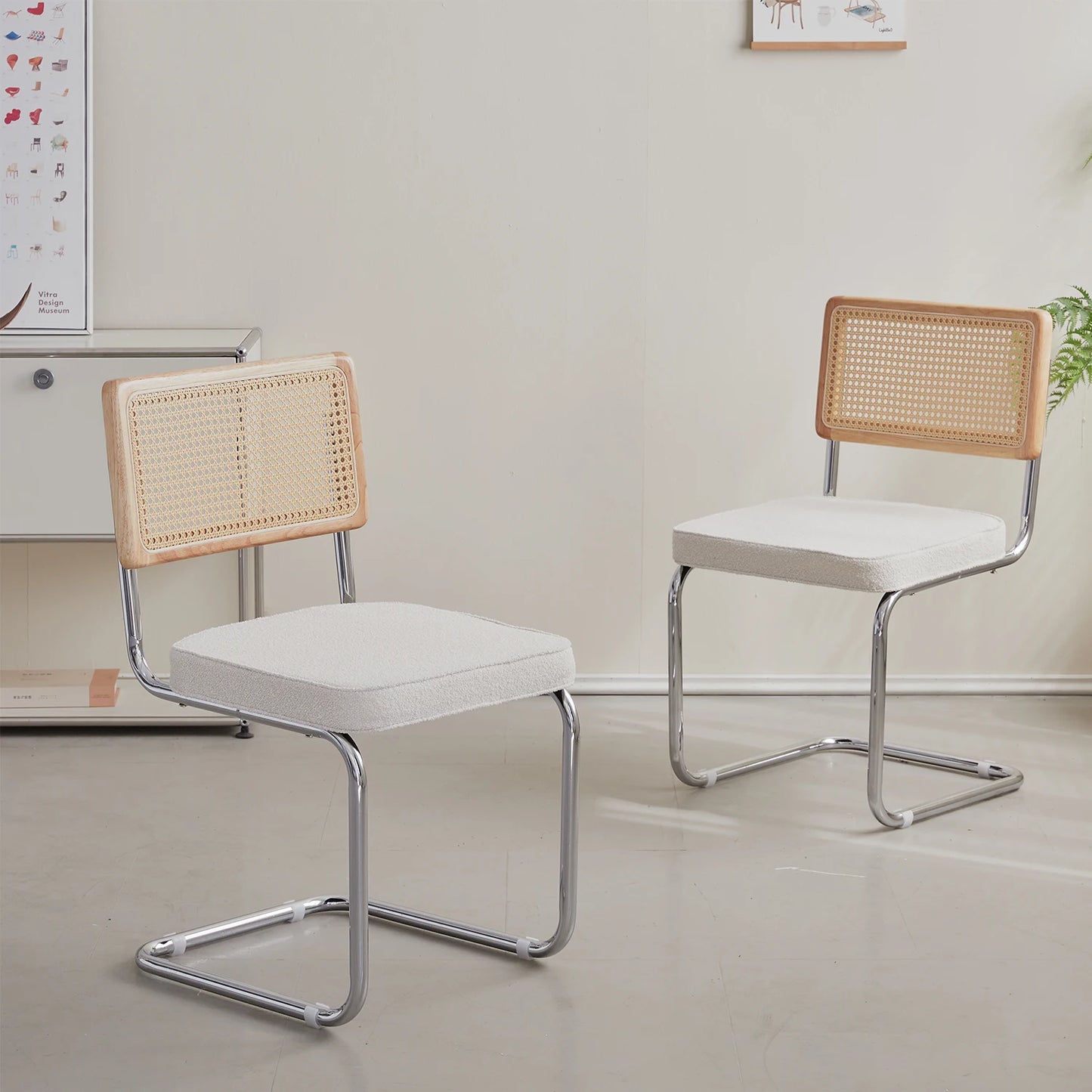 Chaises rétro en rotin et métal – Anto (lot de 2)