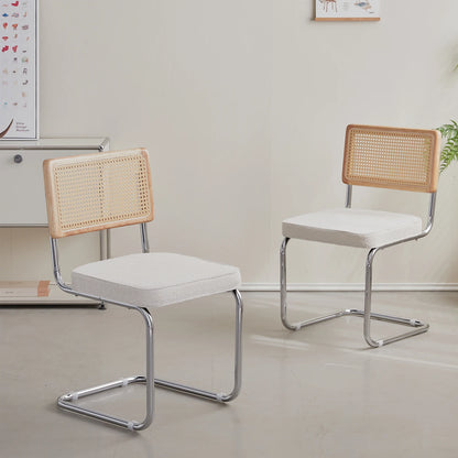 Chaises rétro en rotin et métal – Anto (lot de 2)