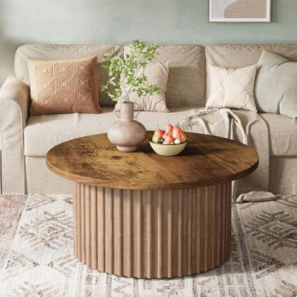 Farmhouse design round coffee table – Kaito