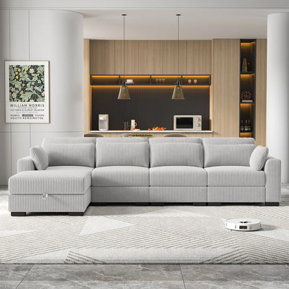 Canapé modulable avec pouf et accoudoirs larges – Taro