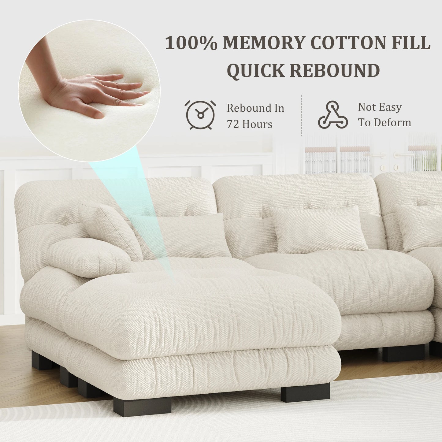 Grand canapé modulable en velours – Eina