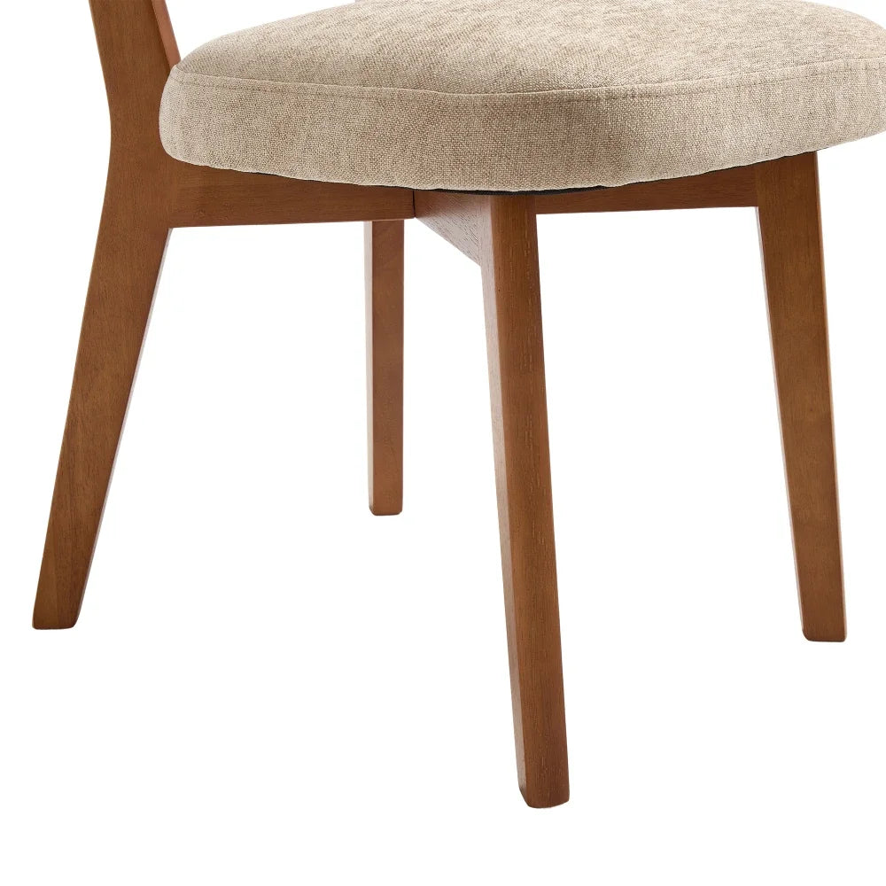 Chaises Japandi en bois et tissu (lot de 2) – Arata