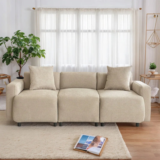 Canapé 3 places en tissu beige – Daizen