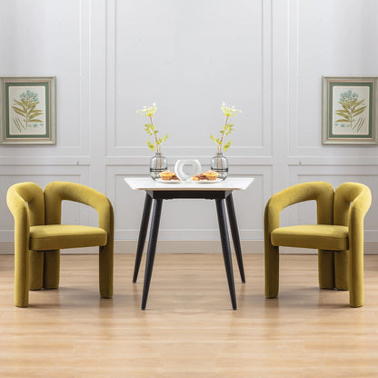 Chaises en velours moderne avec accoudoirs (lot de 2) – Riko