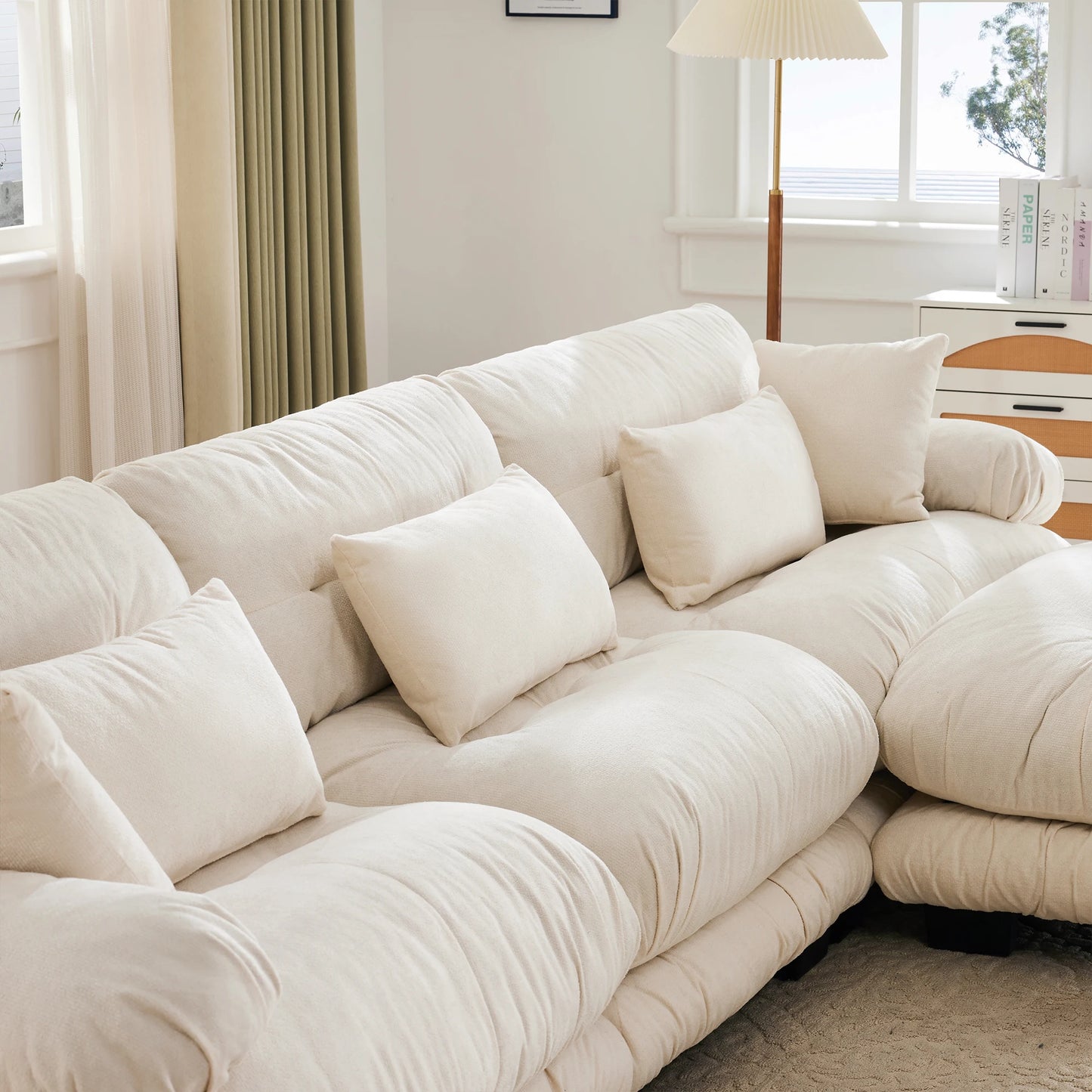 Grand canapé modulable en velours – Eina