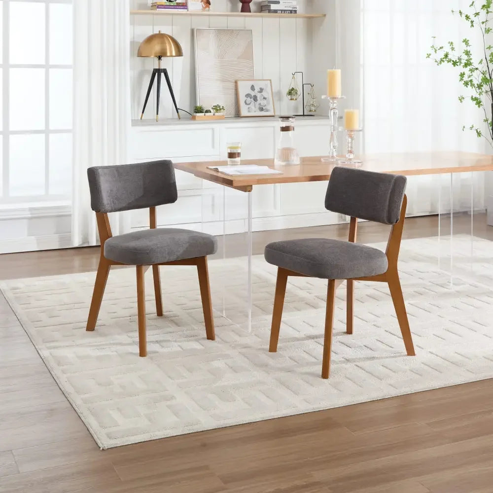 Chaises Japandi en bois et tissu (lot de 2) – Arata