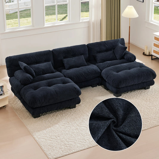 Grand canapé modulable en velours – Eina