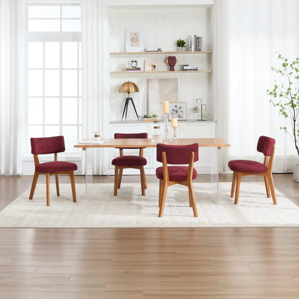 Chaises Japandi en bois et tissu (lot de 2) – Arata