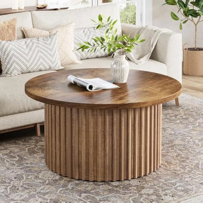 Farmhouse design round coffee table – Kaito