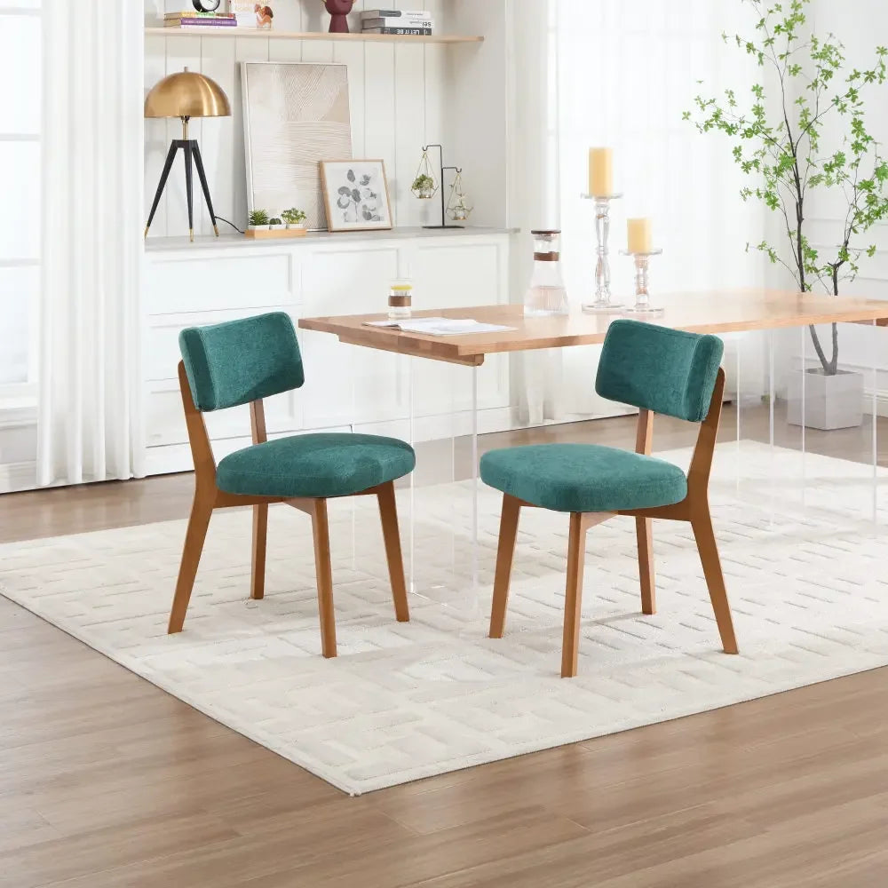 Chaises Japandi en bois et tissu (lot de 2) – Arata