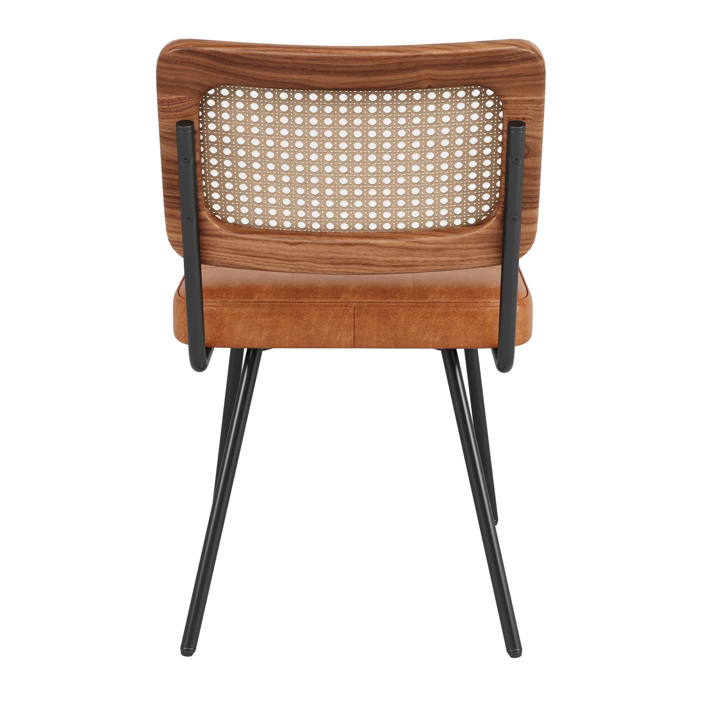 Lot de 2 chaises en cuir vegan et rotin – Yori