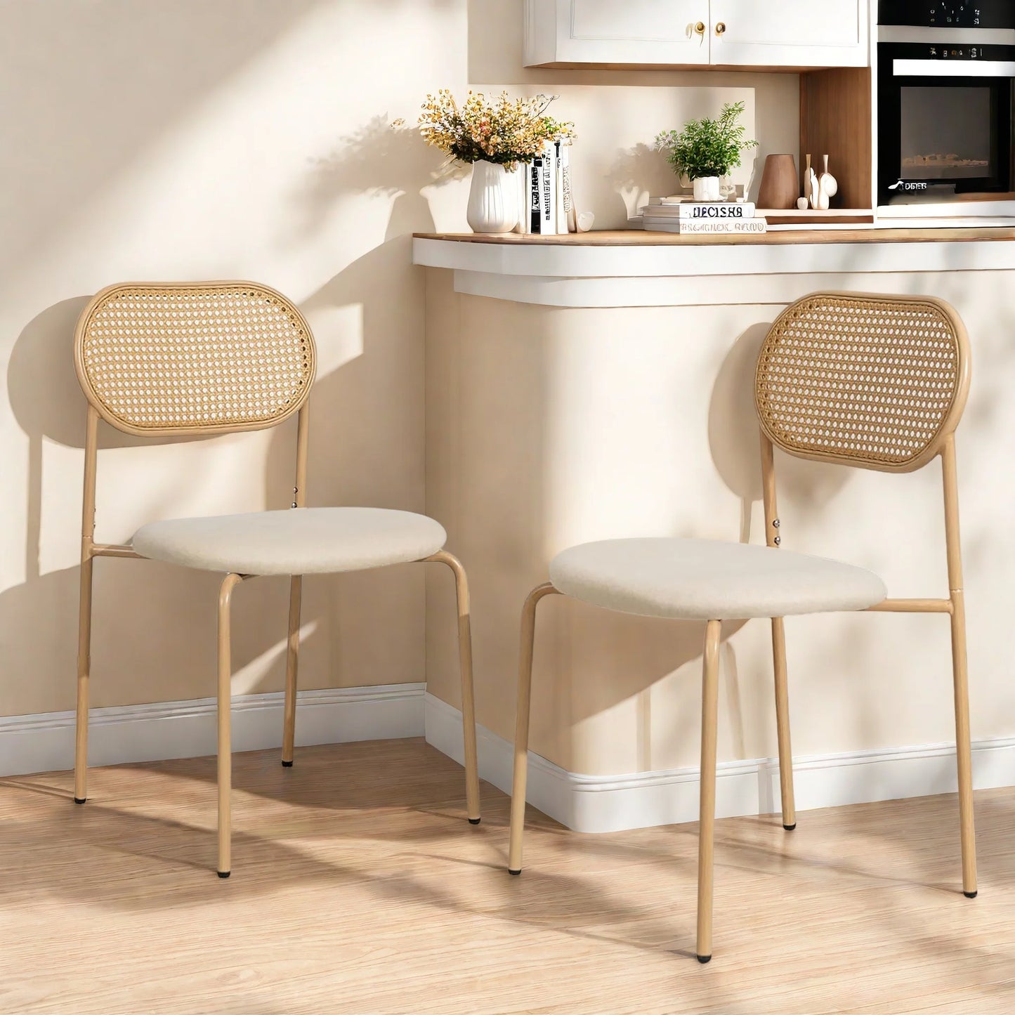 Chaises de salle à manger vintage en rotin – Harun (lot de 2)