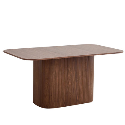 Japandi Dining Table with Textured Base – Riku