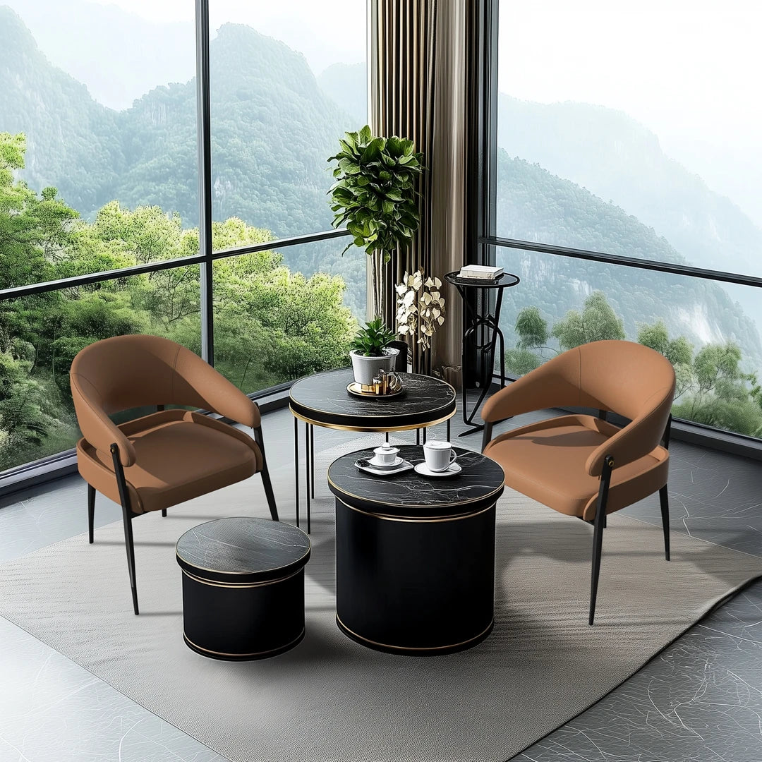 Chaises modernes en cuir vegan – Namili (lot de 2)