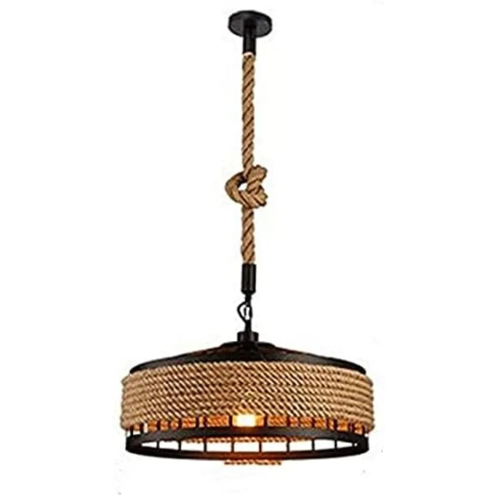 Suspension ronde en fer et corde de chanvre – Ayumu