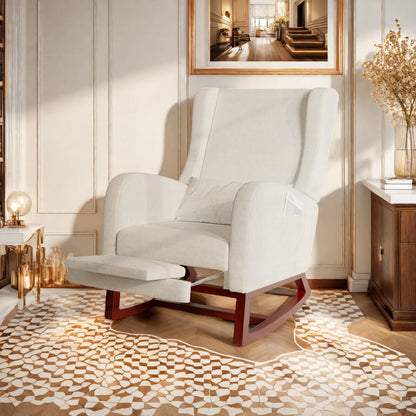 Fauteuil à bascule rembourré avec repose-pied – Rento