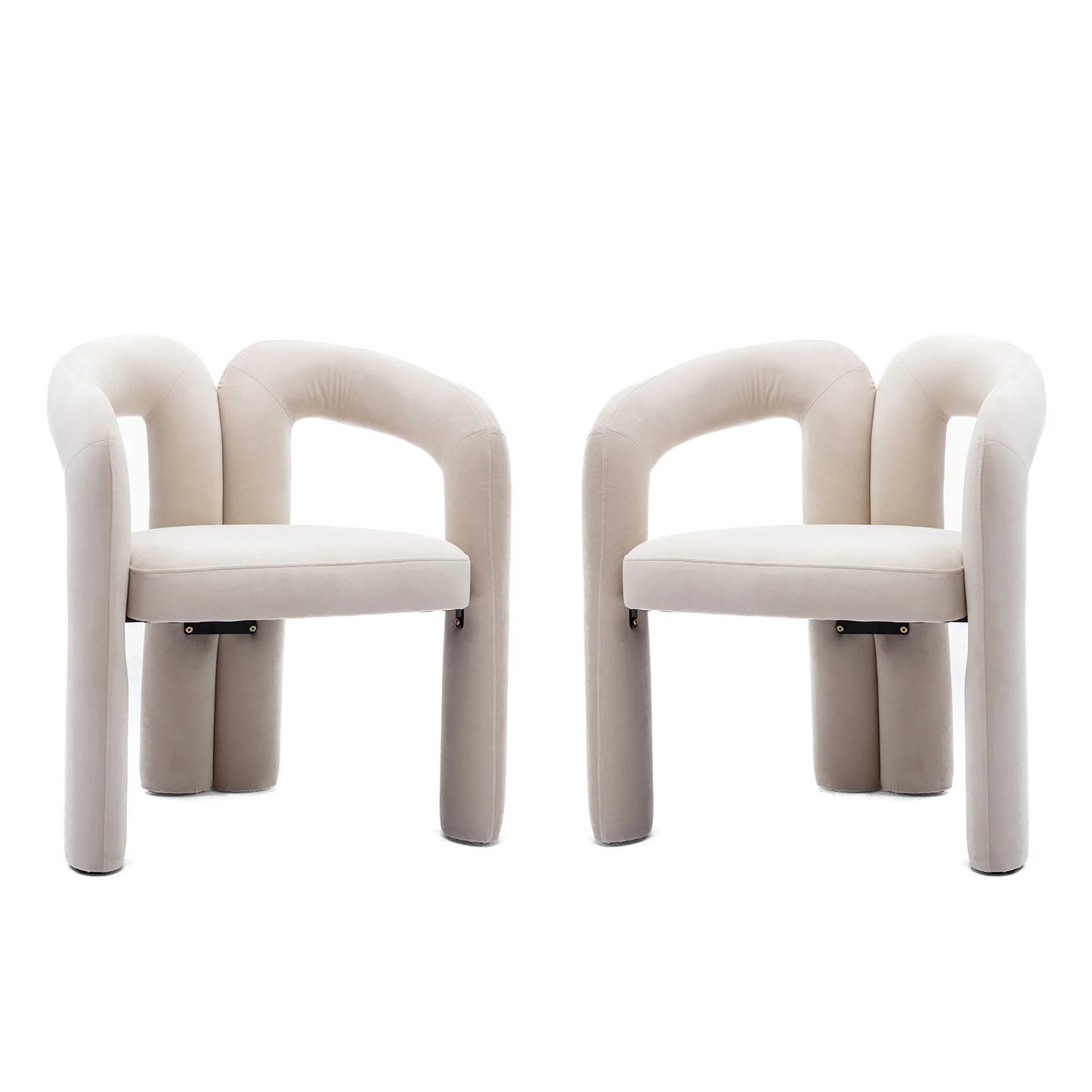Chaises en velours moderne avec accoudoirs (lot de 2) – Riko