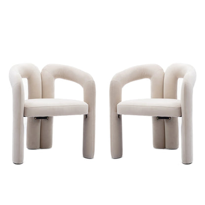 Chaises en velours moderne avec accoudoirs (lot de 2) – Riko