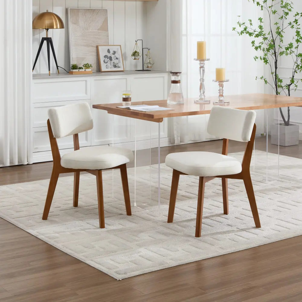 Chaises Japandi en bois et tissu (lot de 2) – Arata