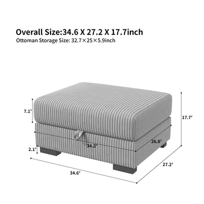Canapé modulable avec pouf et accoudoirs larges – Taro