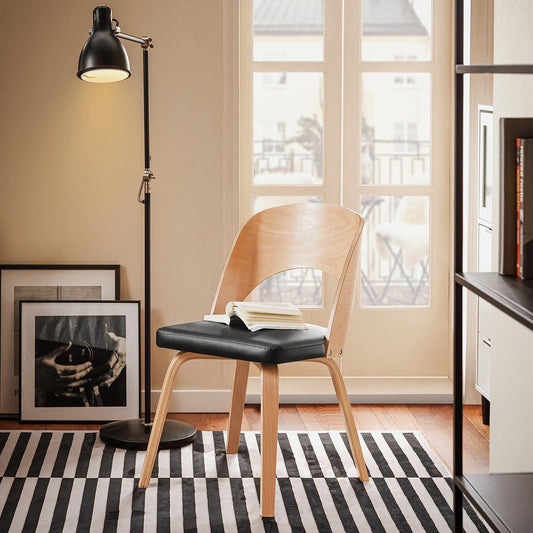 Chaise minimaliste en bois et simili cuir – Rikuo