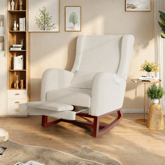 Fauteuil à bascule rembourré avec repose-pied – Rento