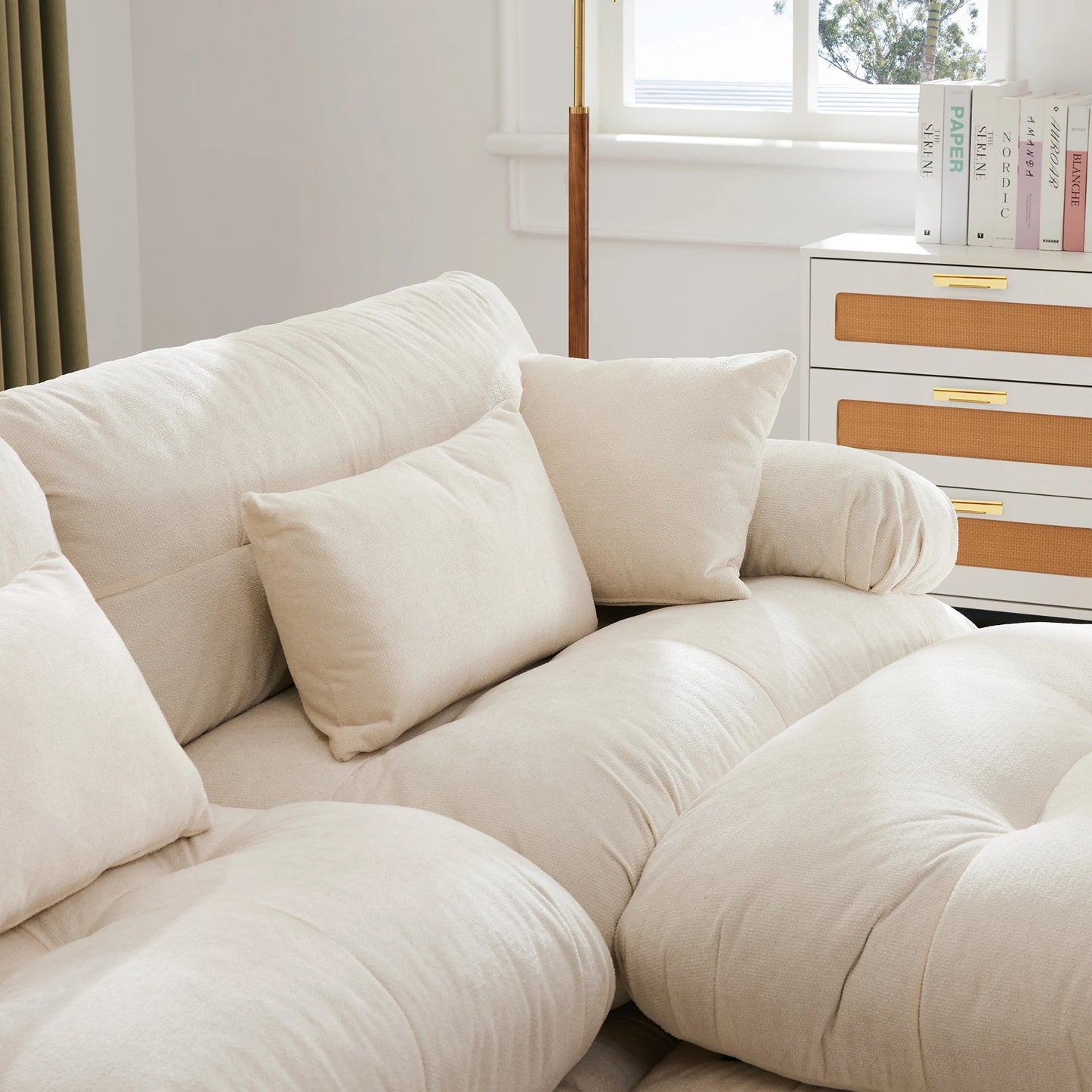 Grand canapé modulable en velours – Eina