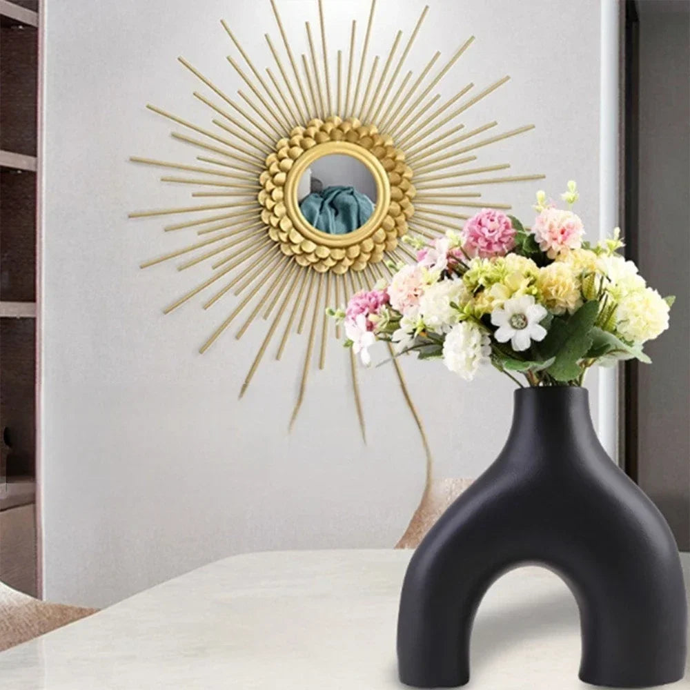 Vase céramique noir mat minimaliste (lot de 2) – Rei