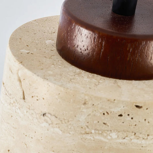 Wabi-sabi round pendant light in natural stone Japanese design – Asahi