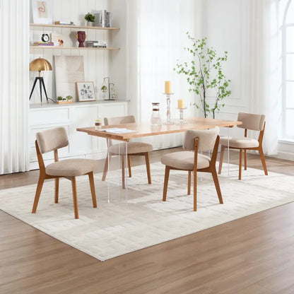 Chaises Japandi en bois et tissu (lot de 2) – Arata