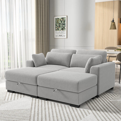 Canapé modulable avec pouf et accoudoirs larges – Taro