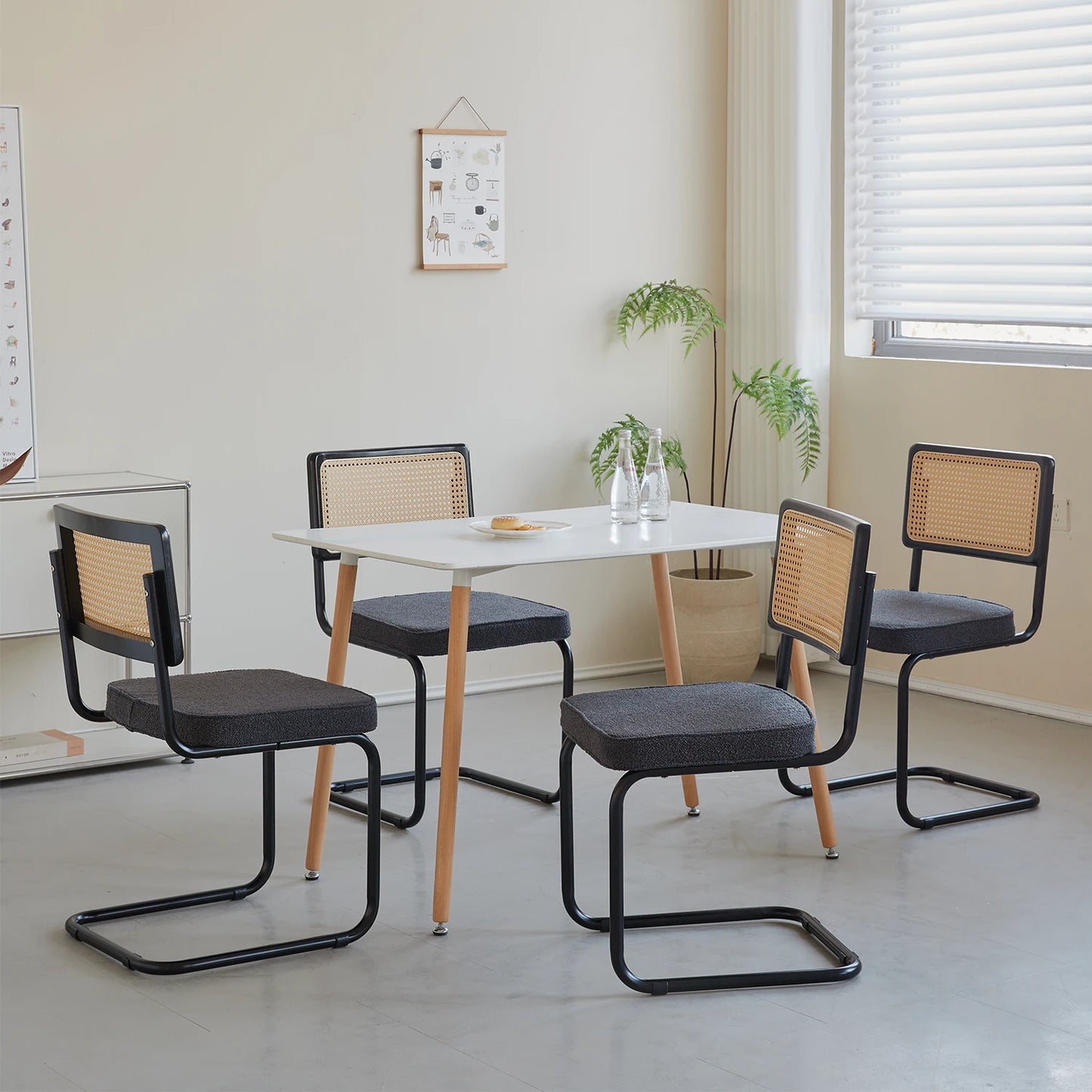 Chaises rétro en rotin et métal – Anto (lot de 2)