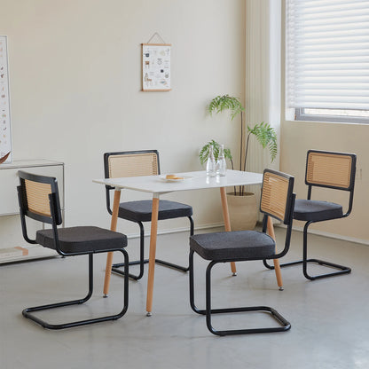 Chaises rétro en rotin et métal – Anto (lot de 2)