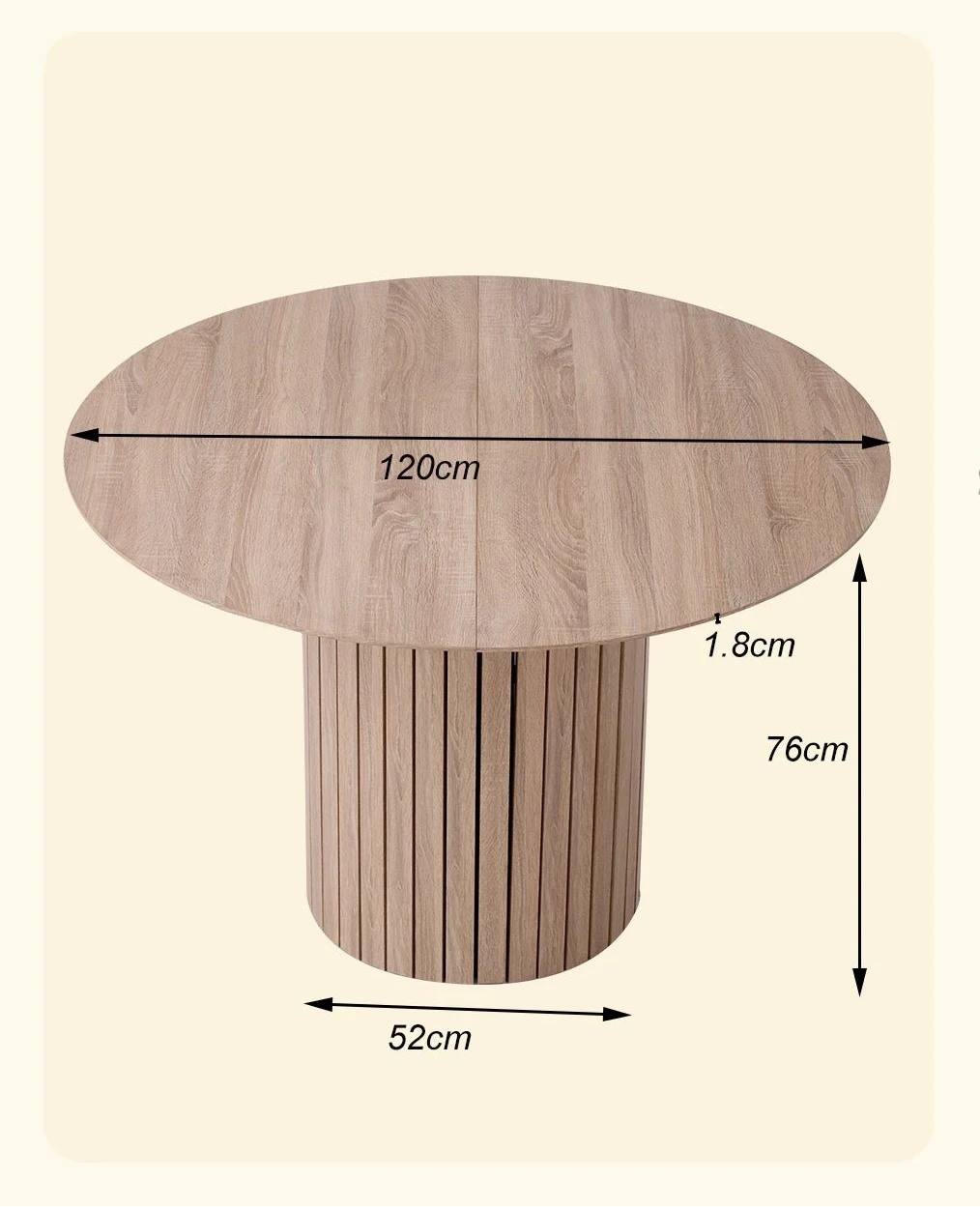 Table à manger ronde en bois - Ritsu