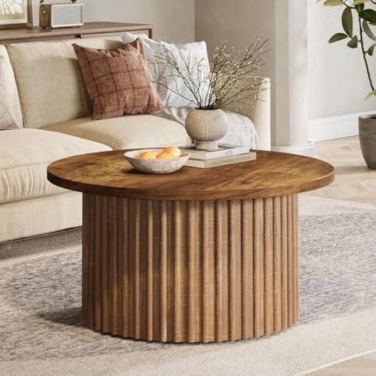 Farmhouse design round coffee table – Kaito