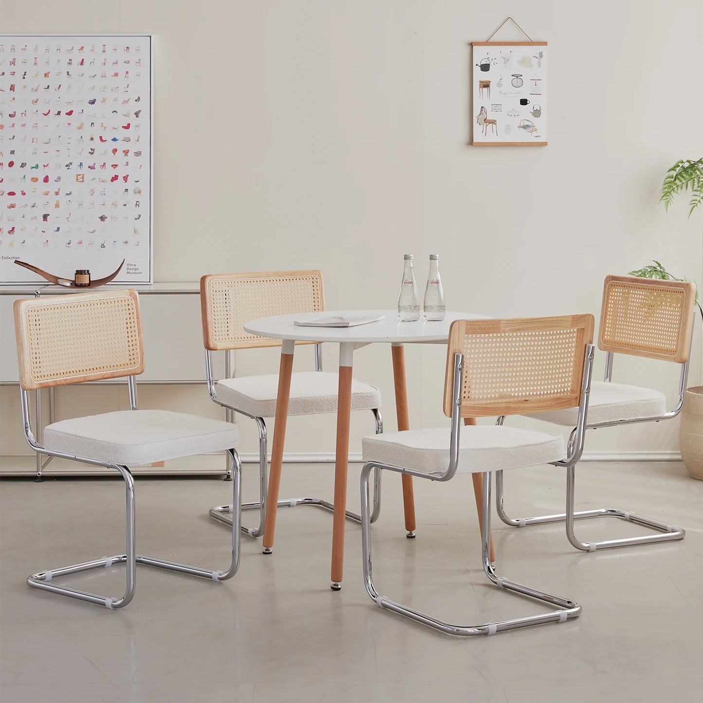 Chaises rétro en rotin et métal – Anto (lot de 2)