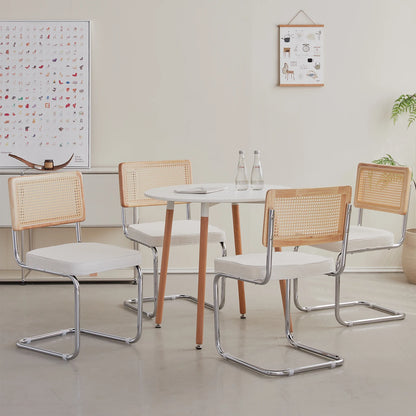 Chaises rétro en rotin et métal – Anto (lot de 2)