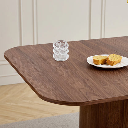 Japandi Dining Table with Textured Base – Riku