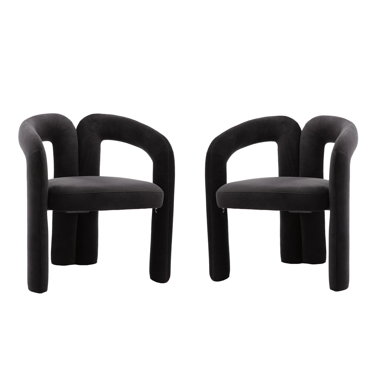 Chaises en velours moderne avec accoudoirs (lot de 2) – Riko