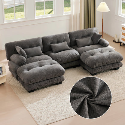 Grand canapé modulable en velours – Eina